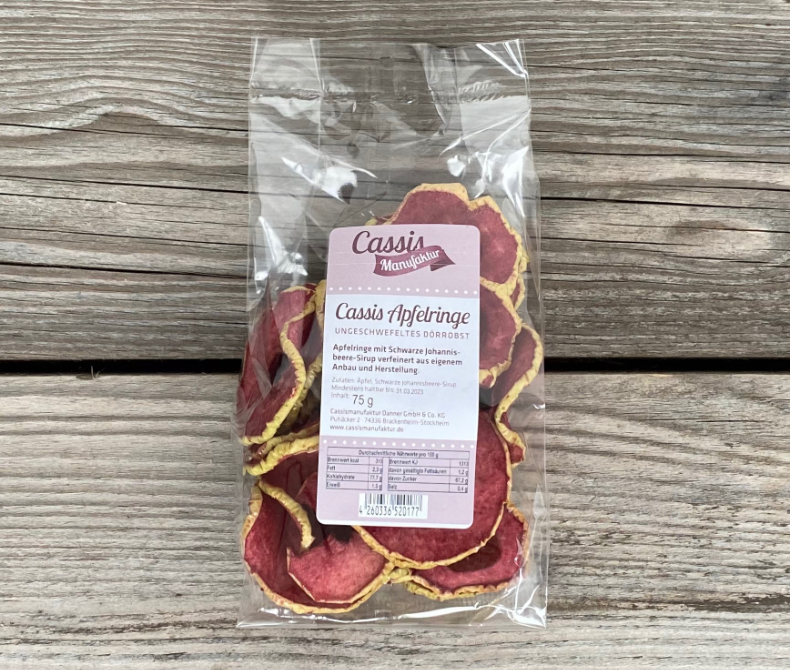 Cassismanufaktur Cassis-Apfelringe 75g