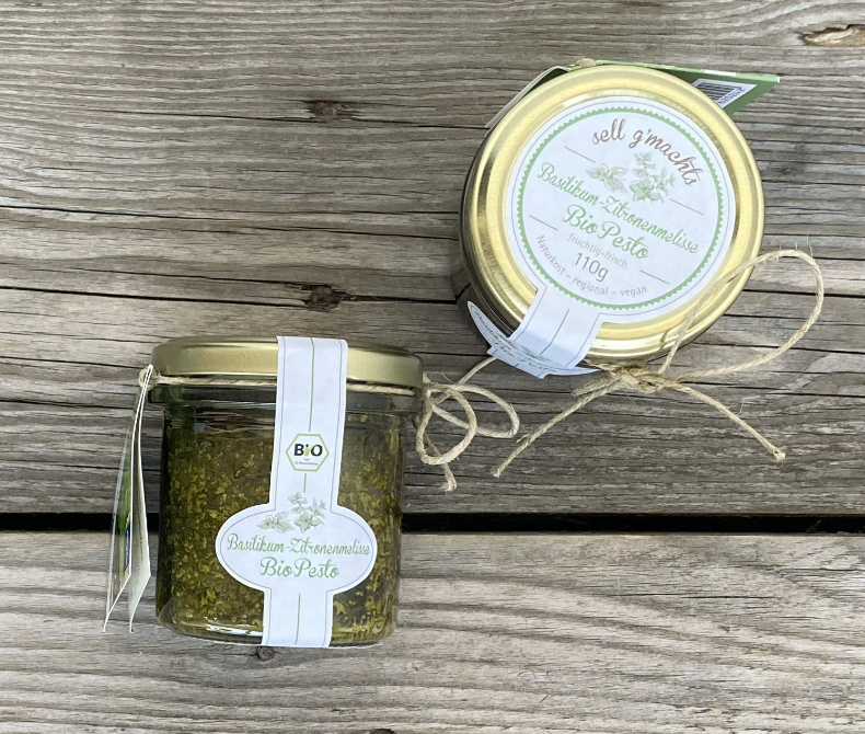 sell g'machts Basilikum Zitronenmelisse Pesto 110g